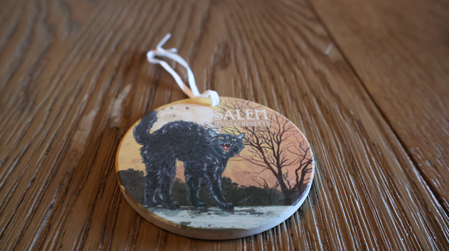 Black Cat Moon Ornament