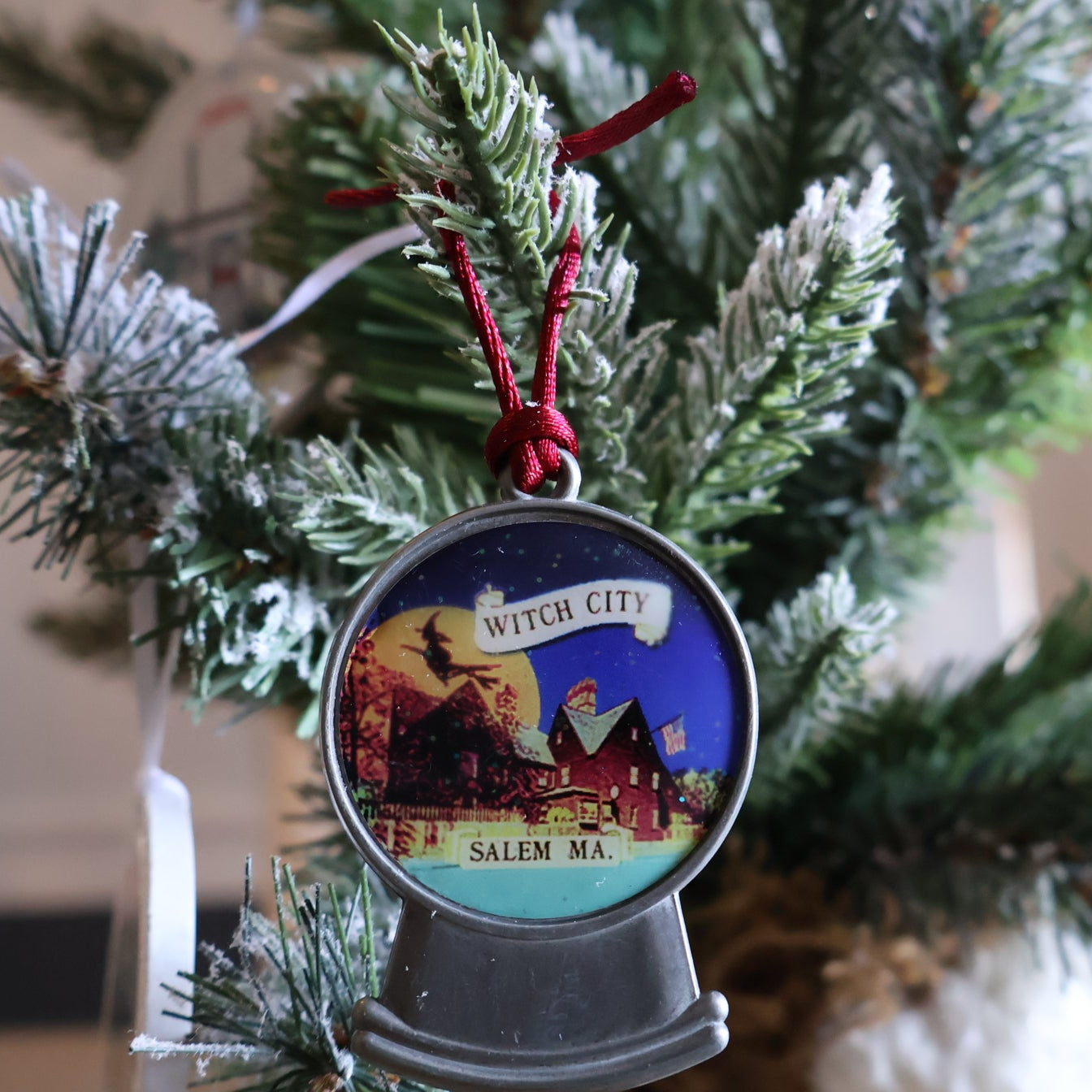 Salem Witch/Gables Snow Globe Ornament