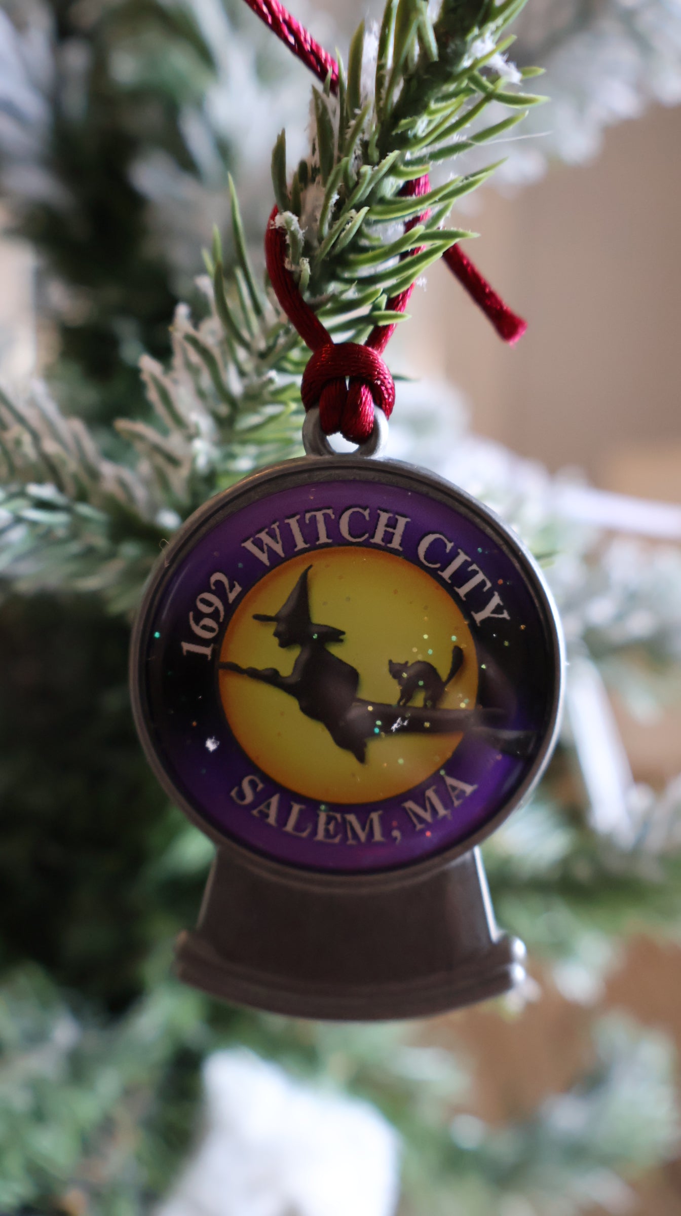 Salem Witch Snow Globe Ornament