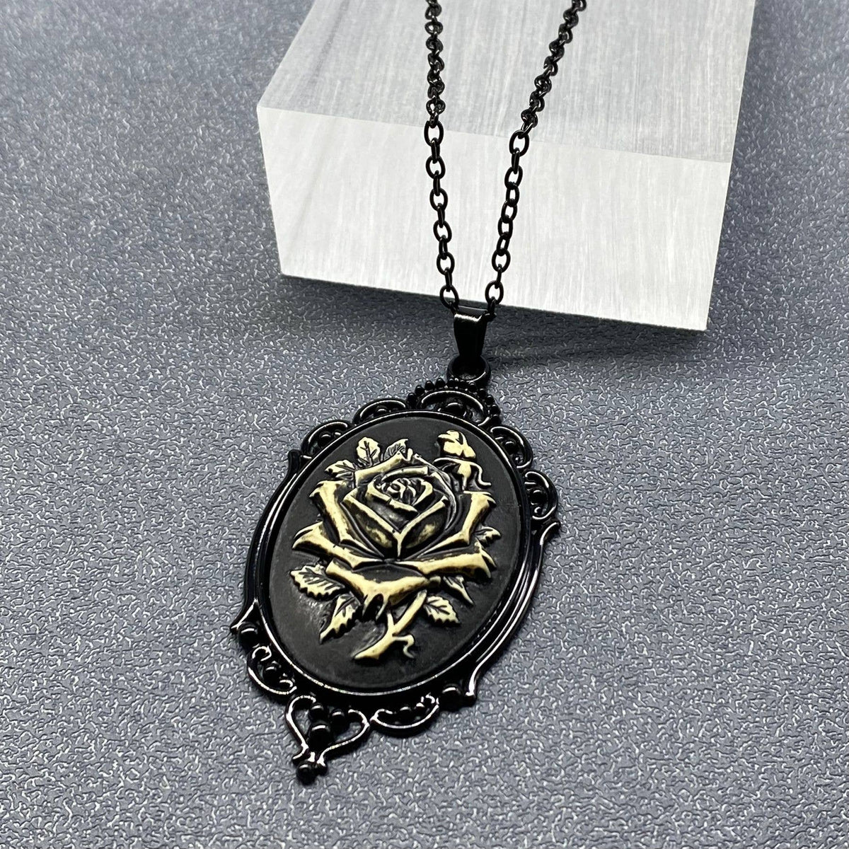 Gothic Style Pendant Black Necklace - Witch