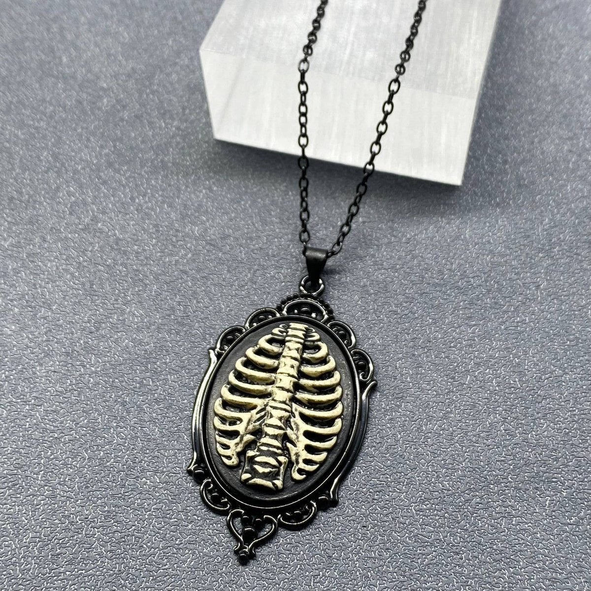 Gothic Style Pendant Black Necklace - Witch