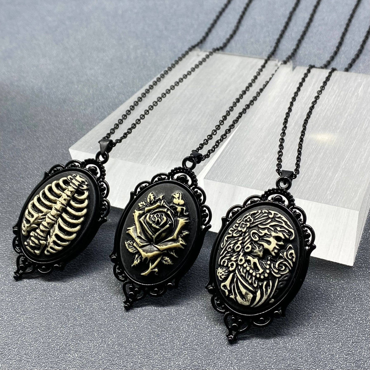 Gothic Style Pendant Black Necklace - Witch