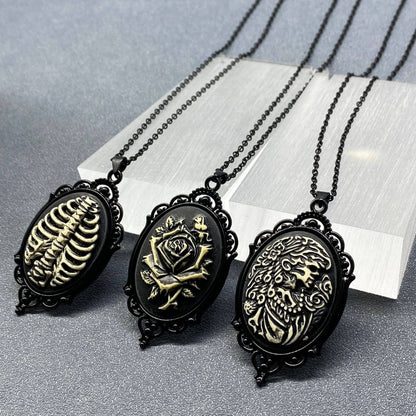 Gothic Style Pendant Black Necklace - Witch