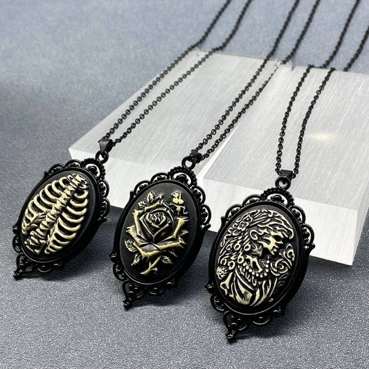 Gothic Style Pendant Black Necklace - Witch