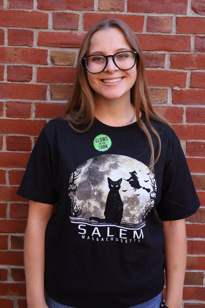 Cat and Moon Tee (glows in dark!)