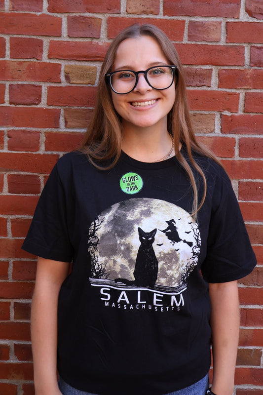 Cat and Moon Tee (glows in dark!)