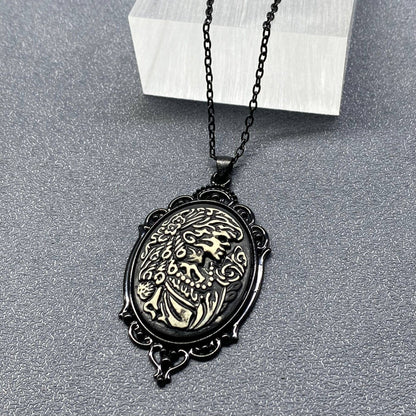 Gothic Style Pendant Black Necklace - Witch