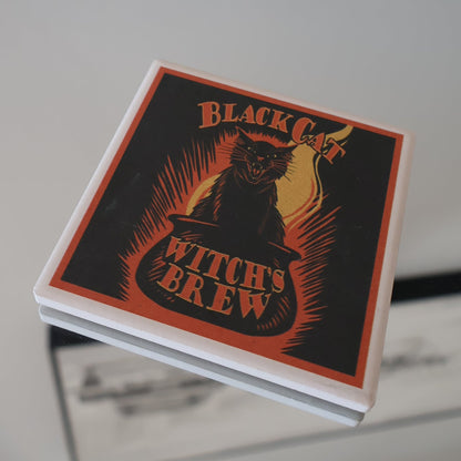 Coaster Blk Cat/Witch Brew