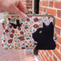 Black Cat Floral Kisslock Bag