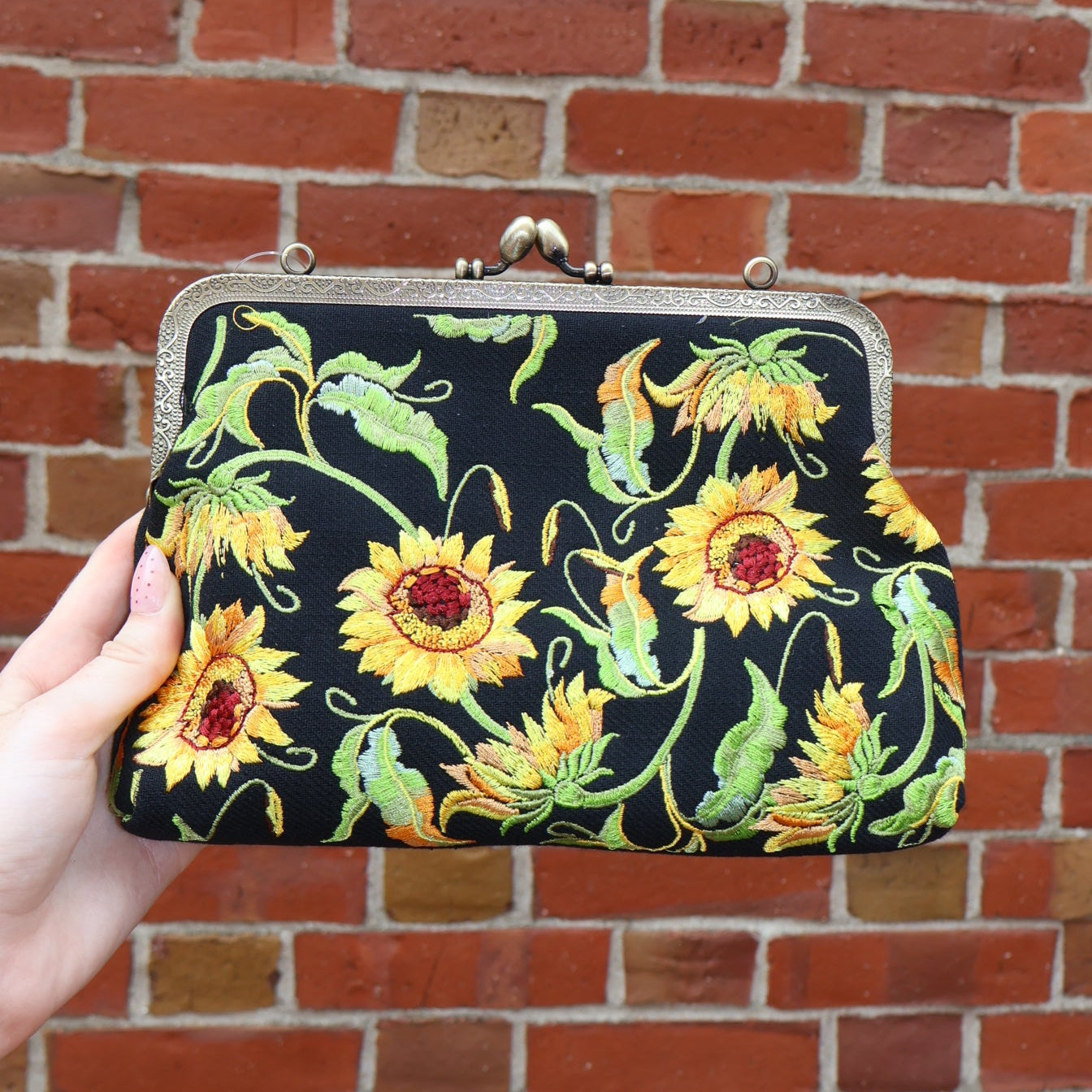 Sunflower Kisslock Bag