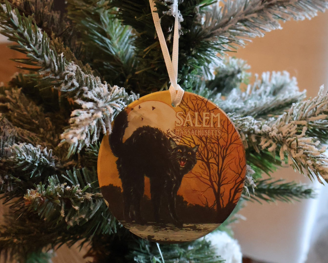 Black Cat Moon Ornament