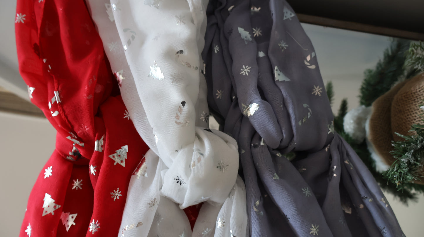 Holiday Icons Metallic Scarf