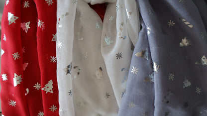 Holiday Icons Metallic Scarf