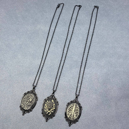 Gothic Style Pendant Black Necklace - Witch