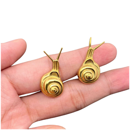 18K Gold Plated Stainless Steel Snail Stud Earrings