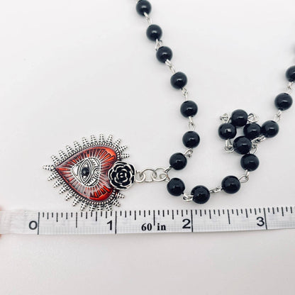 Gothic Red Devil's Eye Pendant Necklace